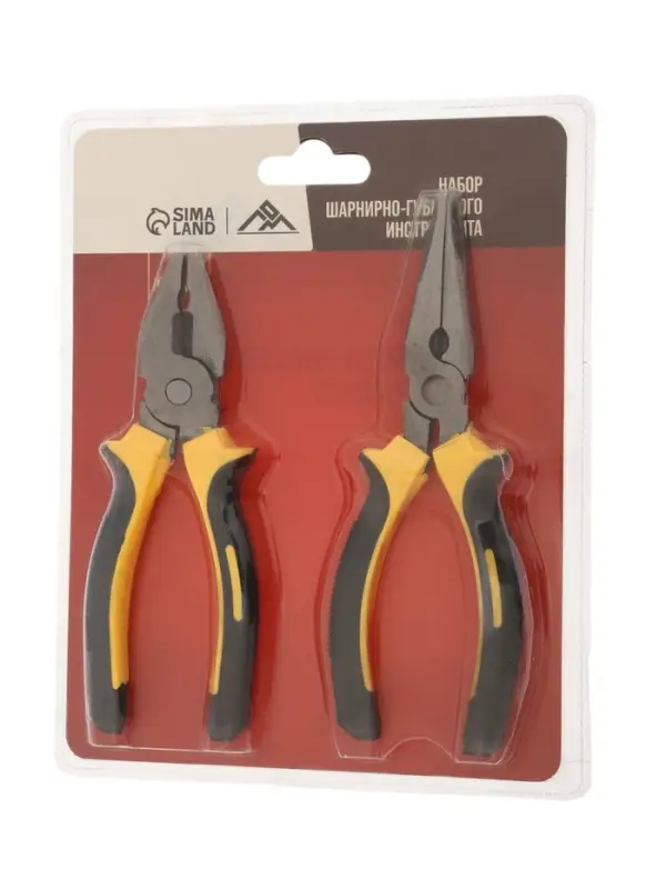 Набор шарнирно-губцевого инструмента ЛОМ, плоскогубцы и длинногубцы, 160 мм