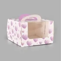 Коробка под бенто-торт с окном &laquo;Счастье в тебе&raquo;, 15,5 х 15,5 х 10 см