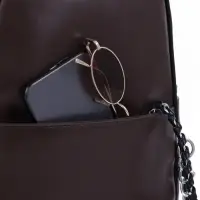 Рюкзак-мини женский на молнии, с карманом, размер 21&times;12&times;27 см, коричневый