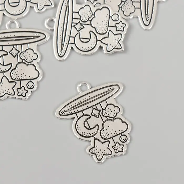 Металлический элемент, декоративная подвеска «Арт Узор. Детский мобиль с игрушками», 2.5×2.7 см