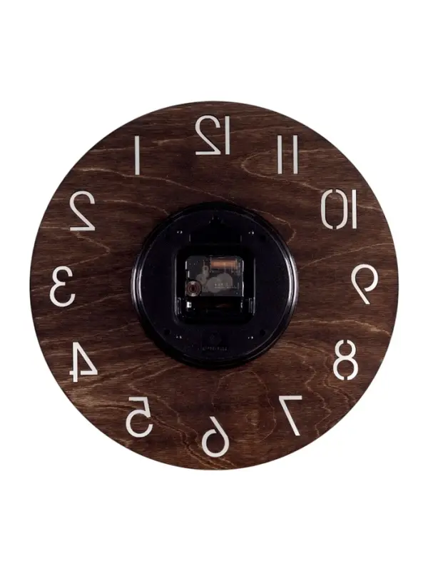 Часы настенные, интерьерные, бесшумные, d=35 см, дерево, коричневые