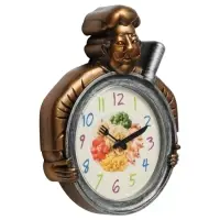 Часы настенные интерьерные &laquo;Шеф&raquo;, серия: Кухня, бесшумные, плавный ход, 29.5&times;23 см, d=16.5 см, медные, серебристые