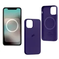 Чехол iPh 12/12 Pro Silicon Case 100% ORG Amethyst (MagSafe + анимация NFC) c LOGO
