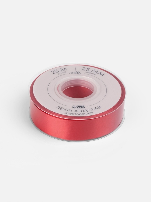 Лента атласная двухсторонняя №0250 25мм*25±1м алый TR Лента атласная двухсторонняя №0250 25мм*25±1м алый TR