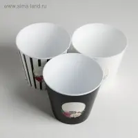 Набор кашпо для цветов 3 в 1 «Beautiful», тиснение, 0,8 л, 11 х 12 см Набор кашпо для цветов 3 в 1 «Beautiful», тиснение, 0,8 л, 11 х 12 см