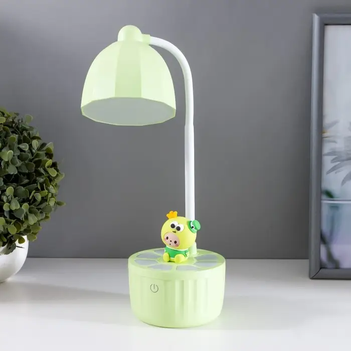 Лампа настольная RISALUX &laquo;Мини лягушонок&raquo;, светодиодная, 3 режима, 6.4 Вт, USB, салатовая, 10&times;10&times;37.5 см