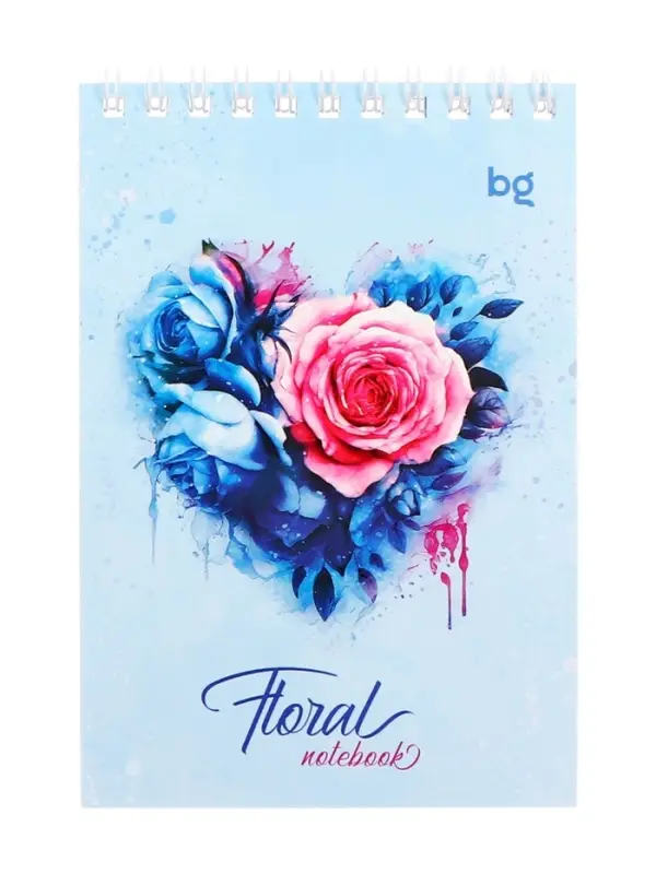 Блокнот А6, 40 листов в клетку, Floral notebook, на гребне, МИКС
