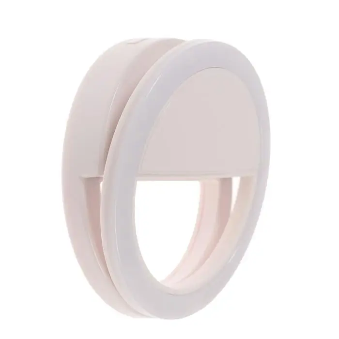 Светодиодная кольцевая лампа для телефона Luazon AKS-03, от батареек, 3 режима, белая