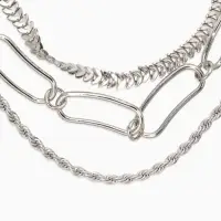 Цепь "Три вида" железо, 30/32/40см, цвет серебро