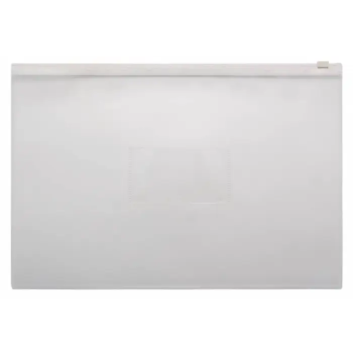 Папка-конверт на ZIP молнии А4, 150 мкм, Calligrata, карман для визитки, белая молния