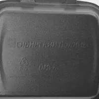 Ланч - бокс одноразовый, 24.7&times;20.6&times;3.5 см, 1 секция, полистирол, чёрный