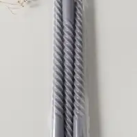 Набор свечей витых 25 см, 3 шт., 57 г, 5 ч, серый