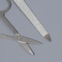 Набор маникюрный, 2 предмета: ножницы, металлическая пилка