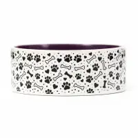Миска Smile Dog, 200 мл, 10.5&times;10.5&times;4 см, керамика, сиреневая, бежевая