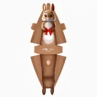 Коробка складная с окном «Зайка», 6 х 2 х 3.5 см