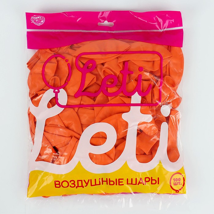 Шар латексный 12", металл, набор 100 шт., цвет оранжевый