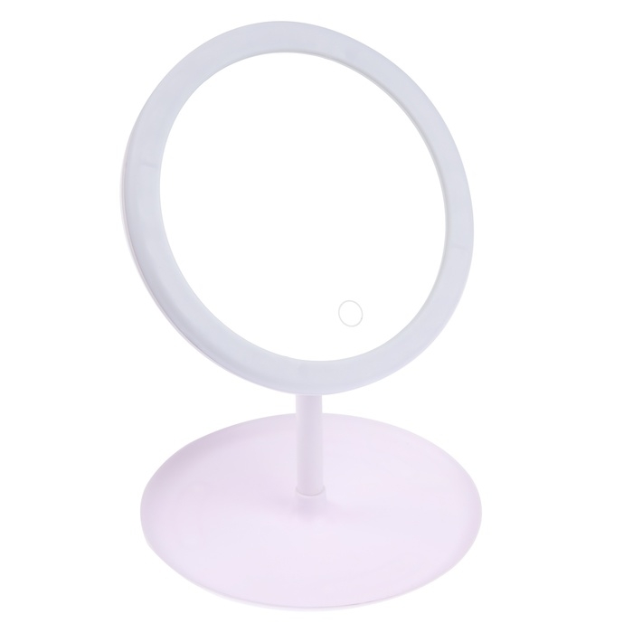 Зеркало KZ-09, подсветка, настольное, АКБ, 2500 мАч, 3 режима, поворот 90°, белое Зеркало KZ-09, подсветка, настольное, АКБ, 2500 мАч, 3 режима, поворот 90°, белое