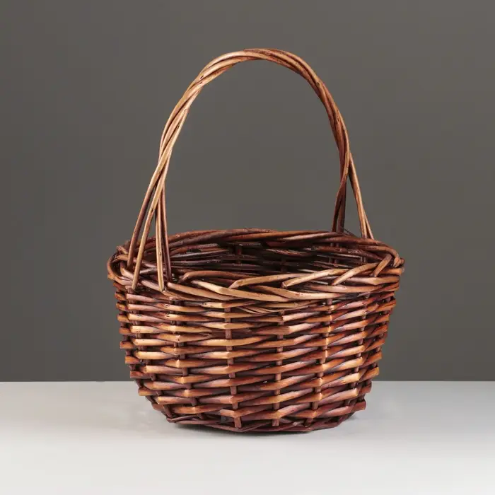 Корзина плетеная, 23х23х13х29 см, коричневый, ива