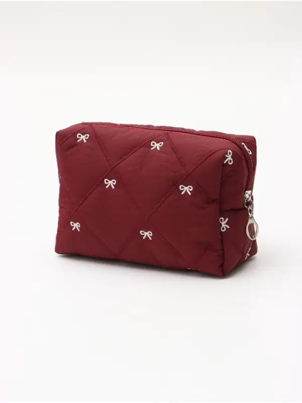 Косметичка кирпичик бантики, 19*8*10, коричневый