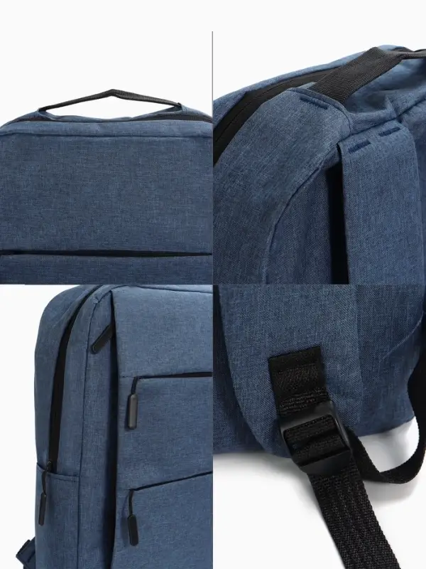 Рюкзак городской на молнии, с карманами, отделом для ноутбука, USB портом, 30&times;12&times;43 см, синий