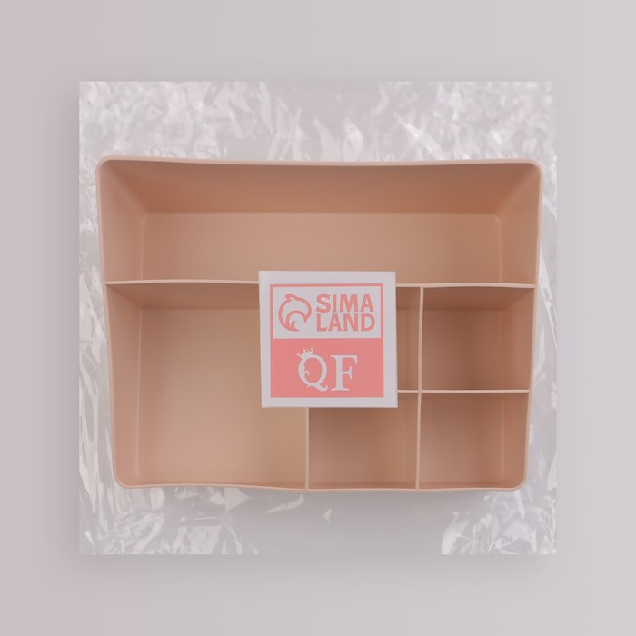 Органайзер для хранения маникюрных/косметических принадлежностей, 6 секций, 22 × 16,1 × 11 см, цвет МИКС