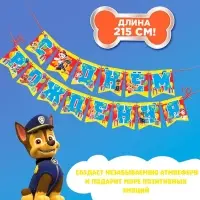 Гирлянда на ленте «С Днем рождения!», длина 215 см, Щенячий патруль