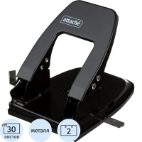 Дырокол Attache до 30 листов, с линейкой, цвет черный