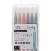 Набор маркеров глиттерных SKETCH&ART 6цв, 3.0мм