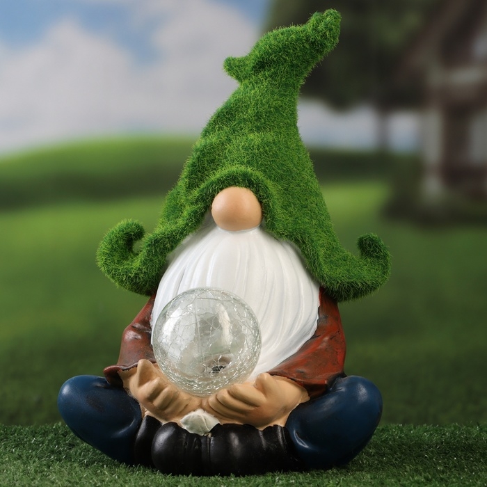 Садовый фонарь  Садовый фонарь "Гном предсказатель" 16х13х27см