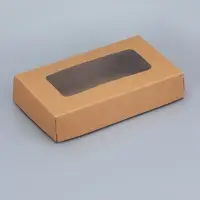 Контейнер навынос, с окном, крафт, 20&times;12&times;4 см