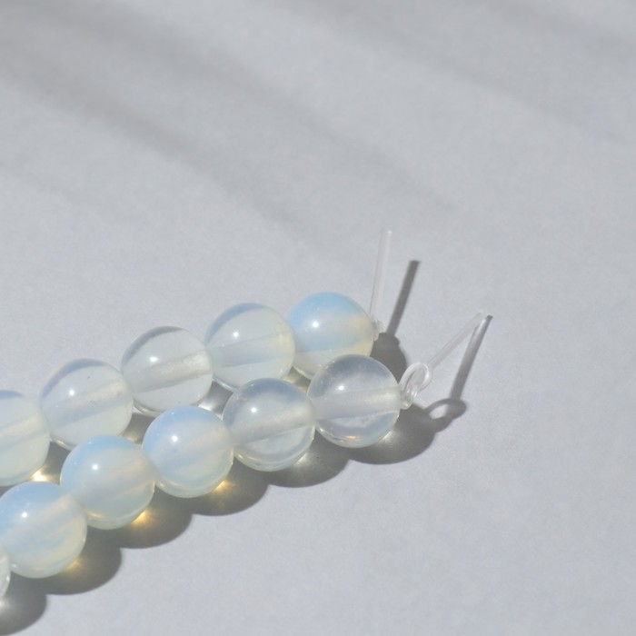 Бусины на нити шар №8 «Лунный камень», 48 бусин