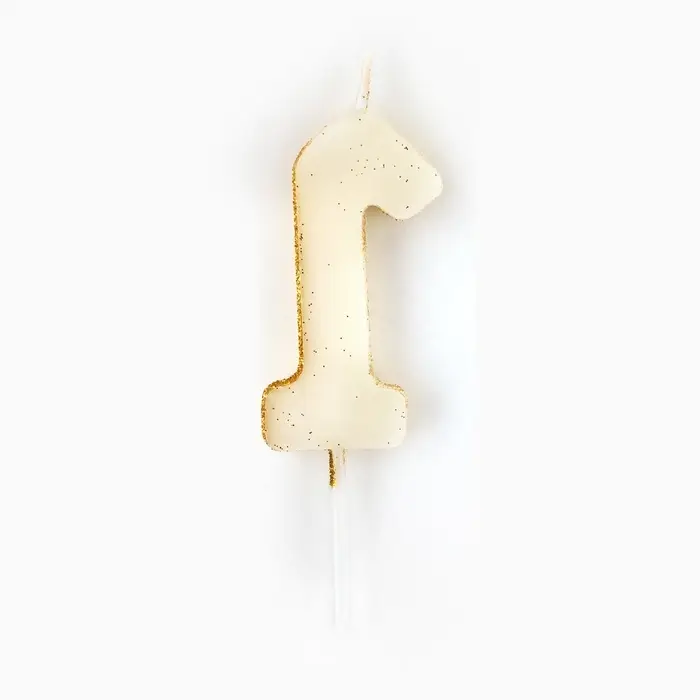 Свеча для торта, цифра, блестящая «1», золото, 9,5 х 4 см Свеча для торта, цифра, блестящая «1», золото, 9,5 х 4 см
