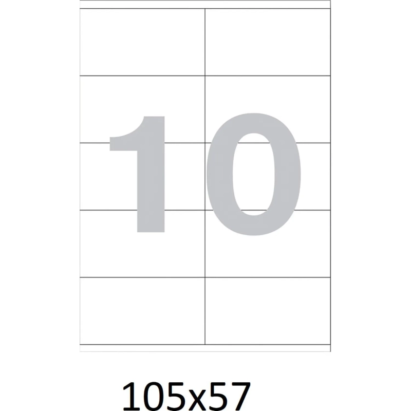 Этикетки самоклеящиеся  105х57 мм / 10 шт. на листе А4(100л./уп)