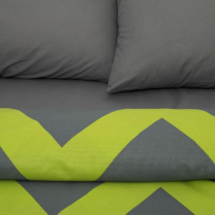 Постельное бельё Этель 2 сп «Зелёный шеврон» 175х215, 200х220, 70х70-2 шт Постельное бельё Этель 2 сп «Зелёный шеврон» 175х215, 200х220, 70х70-2 шт