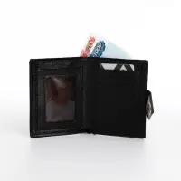 Портмоне мужское, 3 отделения, на магните, чёрное