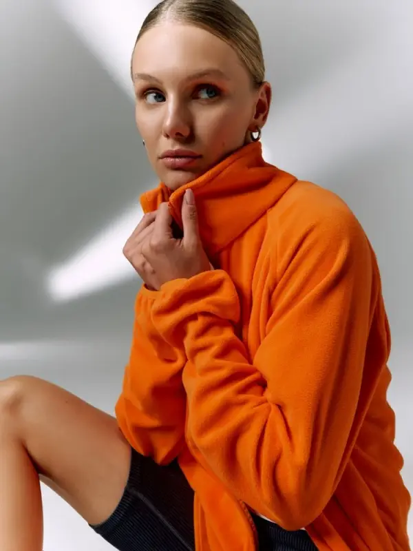 Куртка флисовая унисекс Fliska, оранжевая, размер M/L Куртка флисовая унисекс Fliska, оранжевая, размер M/L