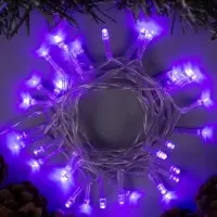 Гирлянда &laquo;Нить&raquo; 4 м, IP20, прозрачная нить, 40 LED, 2 режима, батарейки AAх3 (нет в комплекте), свечение фиолетовое