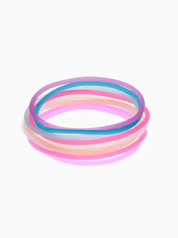 Силиконовый браслет &laquo;Светящийся&raquo;, тонкая линия, набор 10 шт. цвет МИКС, 5.5 см