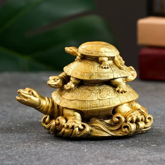 Фигурка гипс &laquo;Три черепахи&raquo;, старое золото, 8&times;11&times;7 см