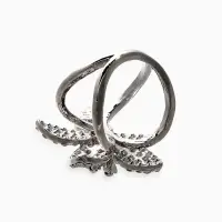 Кольцо для платка "Цветок Лилии", цвет белый в серебре