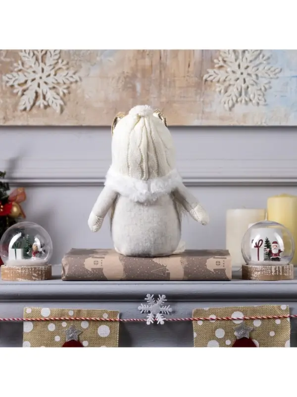 Светодиодная фигура &laquo;Гном белый&raquo; 20&times;24&times;10 см, текстиль, от батареек AG10&times;3, свечение тёплое белое