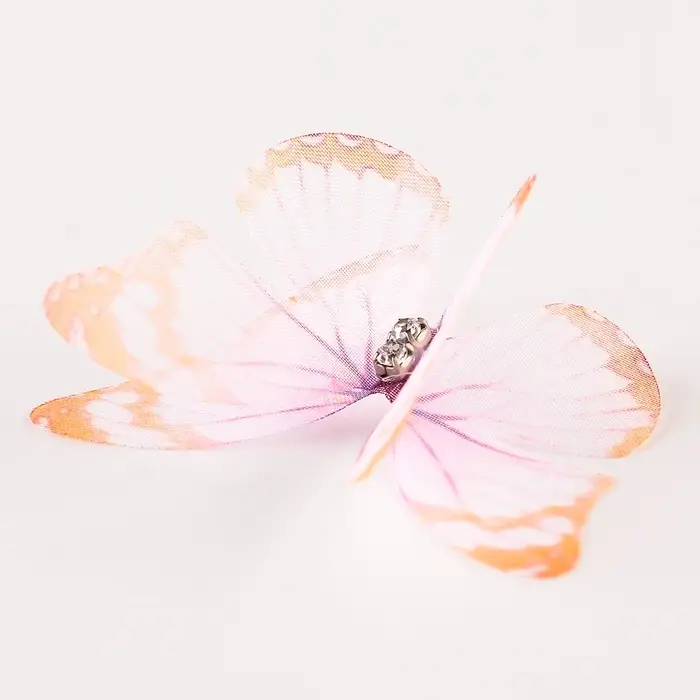 Декор для творчества &laquo;Бабочка&raquo;, двухслойный, набор 12 шт., размер 1 шт. &mdash; 5&times;4 см, цвет оранжевый