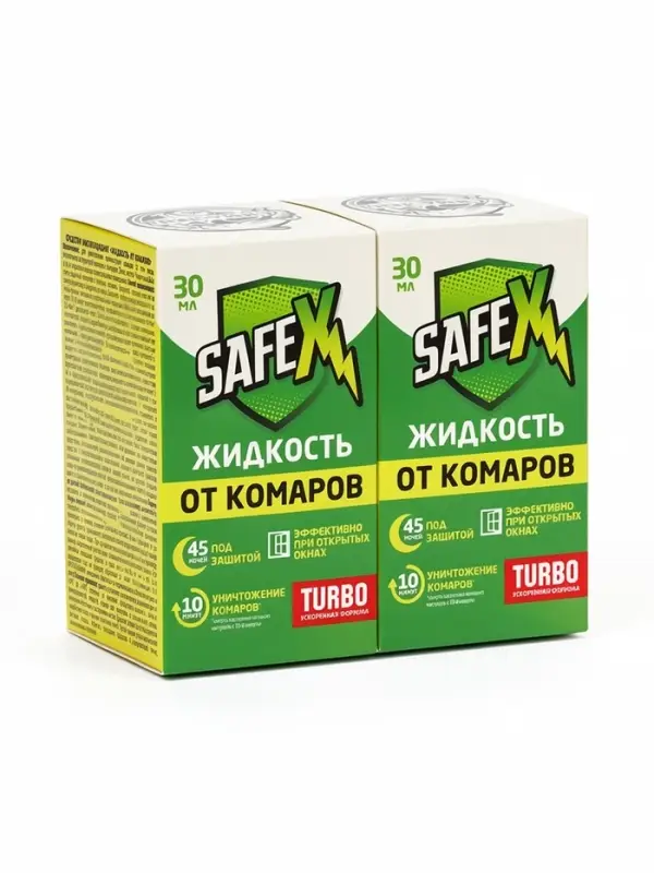 Жидкость для фумигатора, 45 ночей, дополнительный флакон, 30 мл 2 штуки, SAFEX