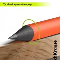 Карандаш чернографитный ErichKrause. JOY, HB, с ластиком, круглый, пластиковый, неоновый корпус, МИКС