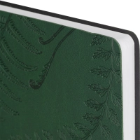 Блокнот Папоротники А5, 128л, клетка, обложка экокожа, с резинкой