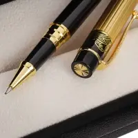 Ручка подарочная Calligrata, шариковая, в футляре кожзам, корпус чёрный с золотым