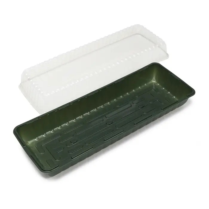 Мини - парник для рассады, 58&times;21&times;12 см, без вставок, тёмно-зелёный, пластик, Greengo