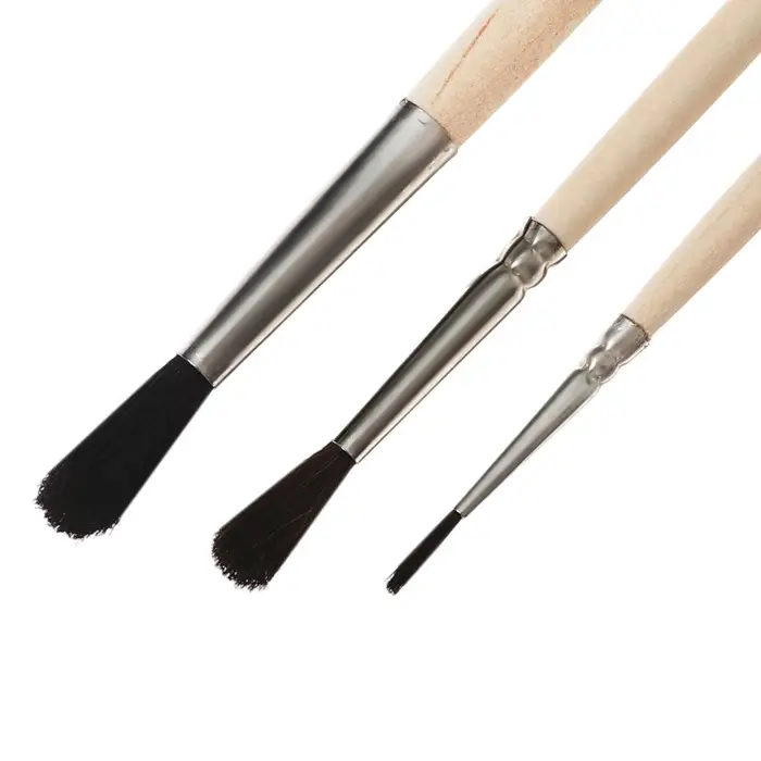Набор кистей для рисования, белка, 3 штуки: №: 1, 3, 5, Calligrata, круглые, деревянная ручка, в пакете