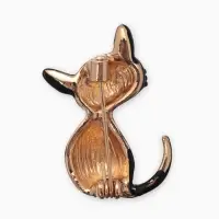 Брошь &laquo;Котёнок&raquo;, чёрная, глянцевая в золоте