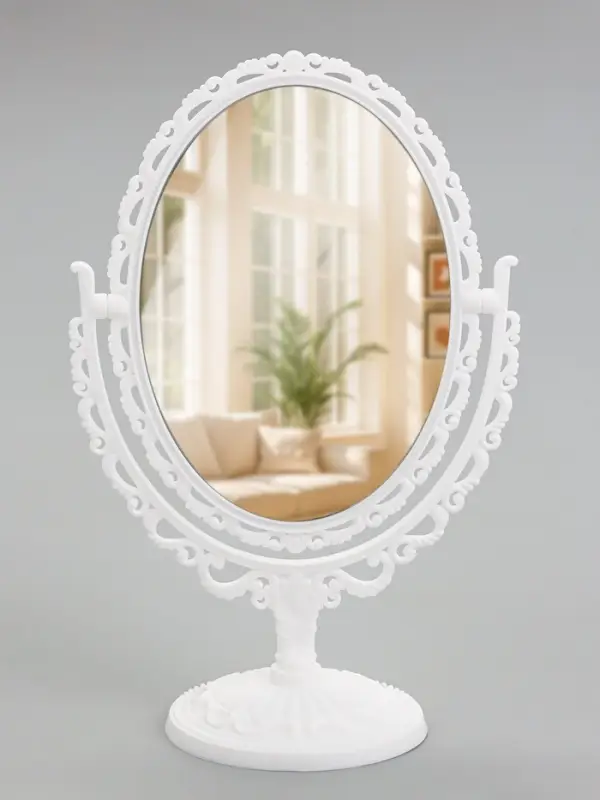 Зеркало декоративное, с увеличением х2, двустороннее, 16.5&times;24.5 см, (11&times;15.5 см), белое